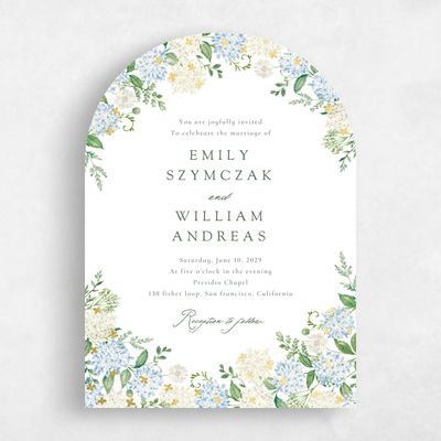 White Arch Wedding Invitation - Speranza Portrait Foil