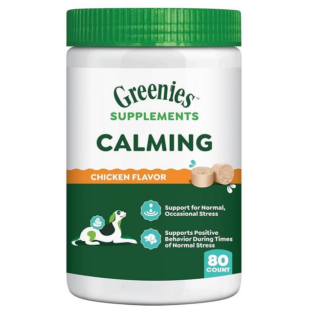 Greenies Supplements Calming Chews for Dogs Chicken Flavor, Dog Calming Chews, 14.7 oz. Container of 80 Count