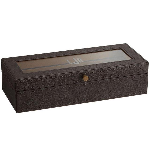Grant Leather Watch Box, 5 Slot, Brown