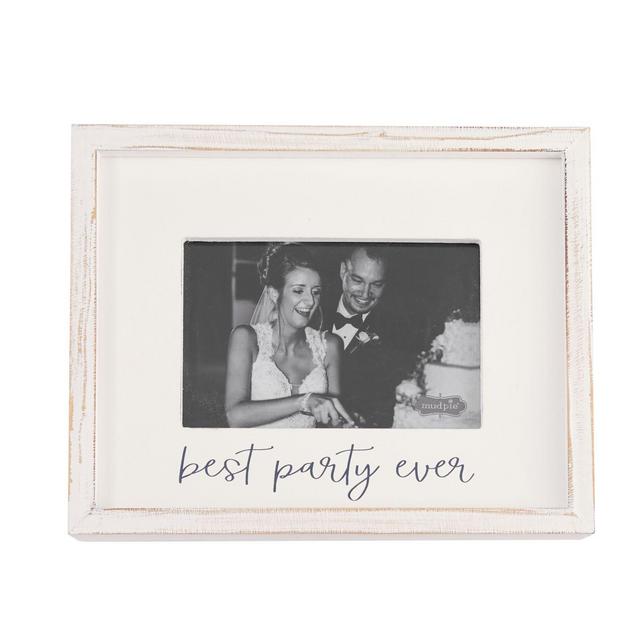 Mud Pie® "Best Party Ever" 4-Inch x 6-Inch Picture Frame in White Wash