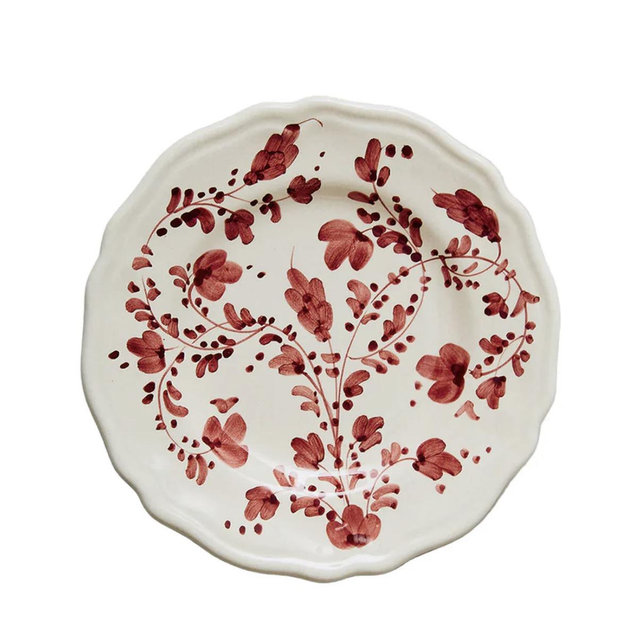 Flora Side Plate in Burgundy