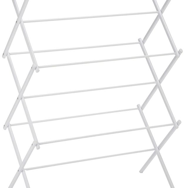 Amazon Basics Folding Laundry Rack for Air Drying Clothing, Rust-Resistant Steel Supports 32Lbs - 41.8"H x 29.5"W, White