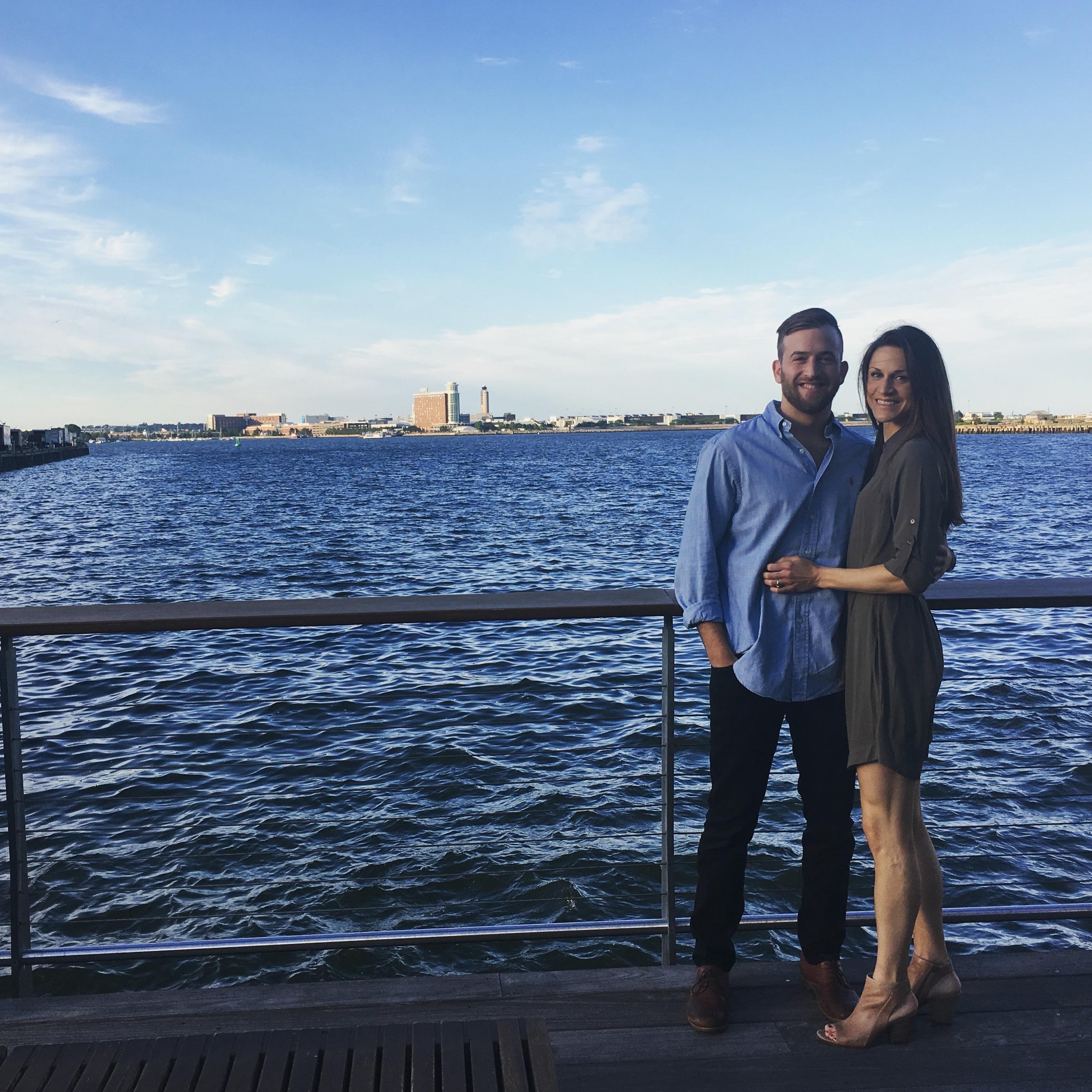 Steph & Zak's first real date. Funny story: everyone on Instagram and Facebook thought they were engaged because Steph always wore a ring on the engagement ring finger. Oops!