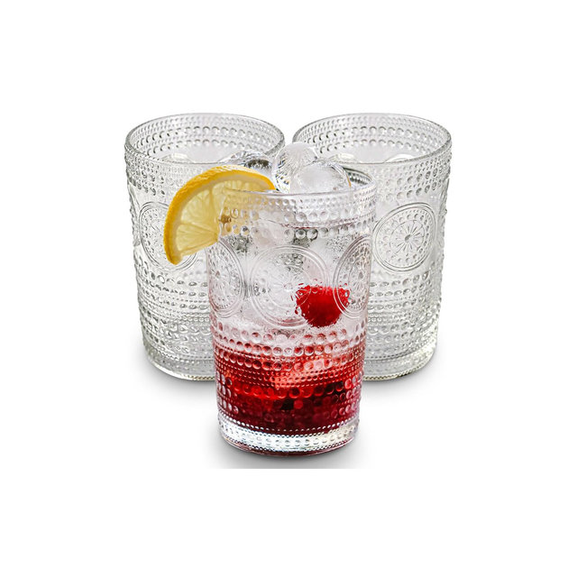 Kate Aspen Clear 13 oz Hobnail Beaded Floral Vintage Drinkware | 27213CL