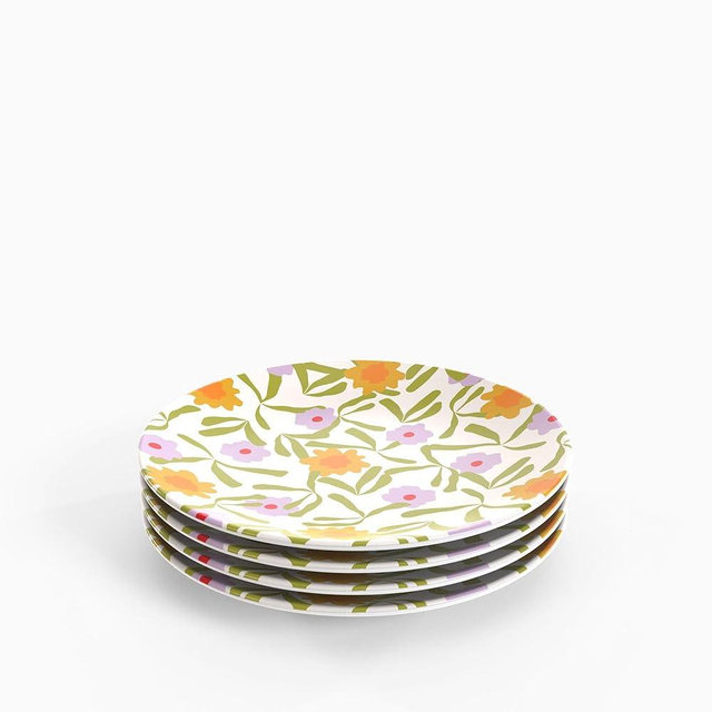 TervisHome Melamine Salad Plates - Set of 4 | Enchanted Garden Collection | Durable Stoneware-like Quality, Dishwasher Safe, Perfect for Indoor and Outdoor Use