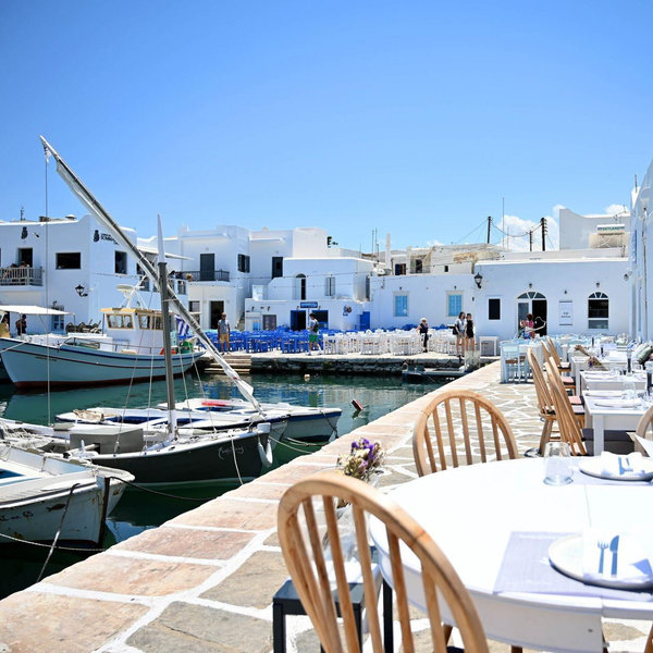 Waterfront Lunch in Paros, Greece