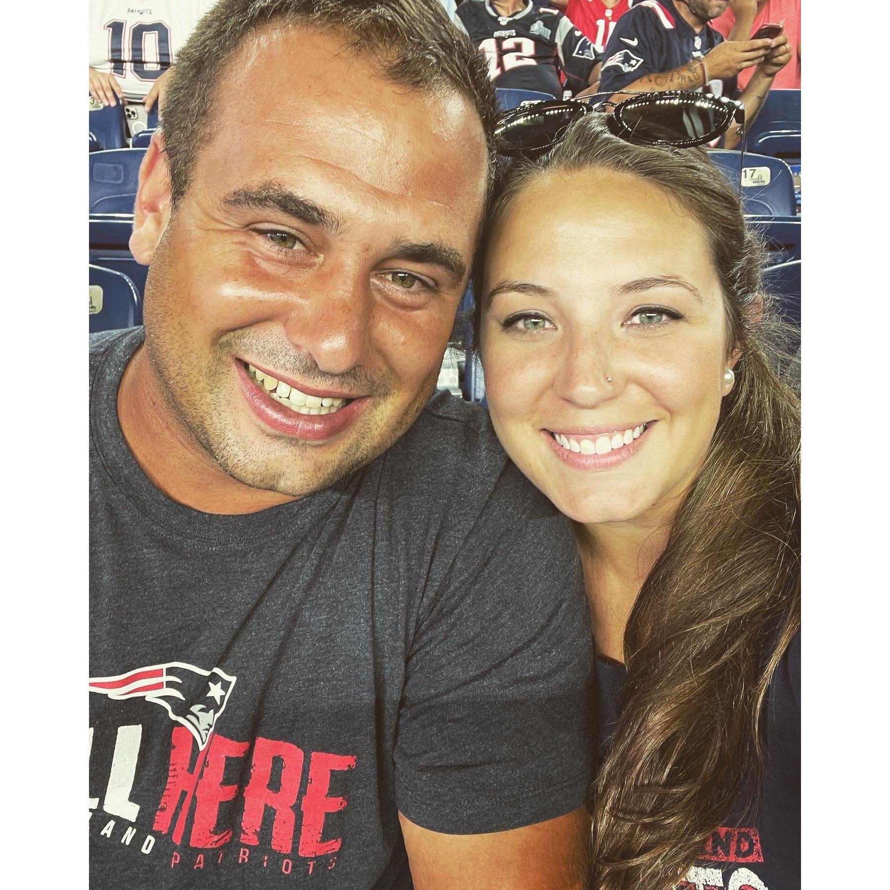 Pats pre-season game - thanks Uncle Jeff and Aunt Jess!