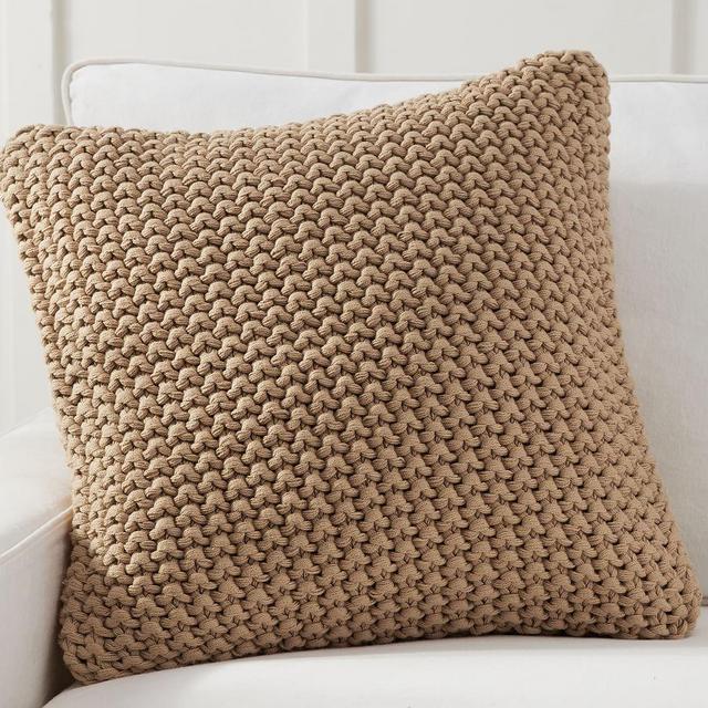 Bayside Seedstitch Pillow Cover, 22 x 22", Khaki