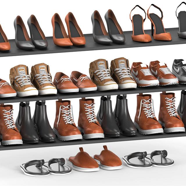 Coonoor 3-Tier Long Shoe Rack Storage for Wide Shoe Shelf Organizer Stores up 18-24 Pairs of Shoes,Black