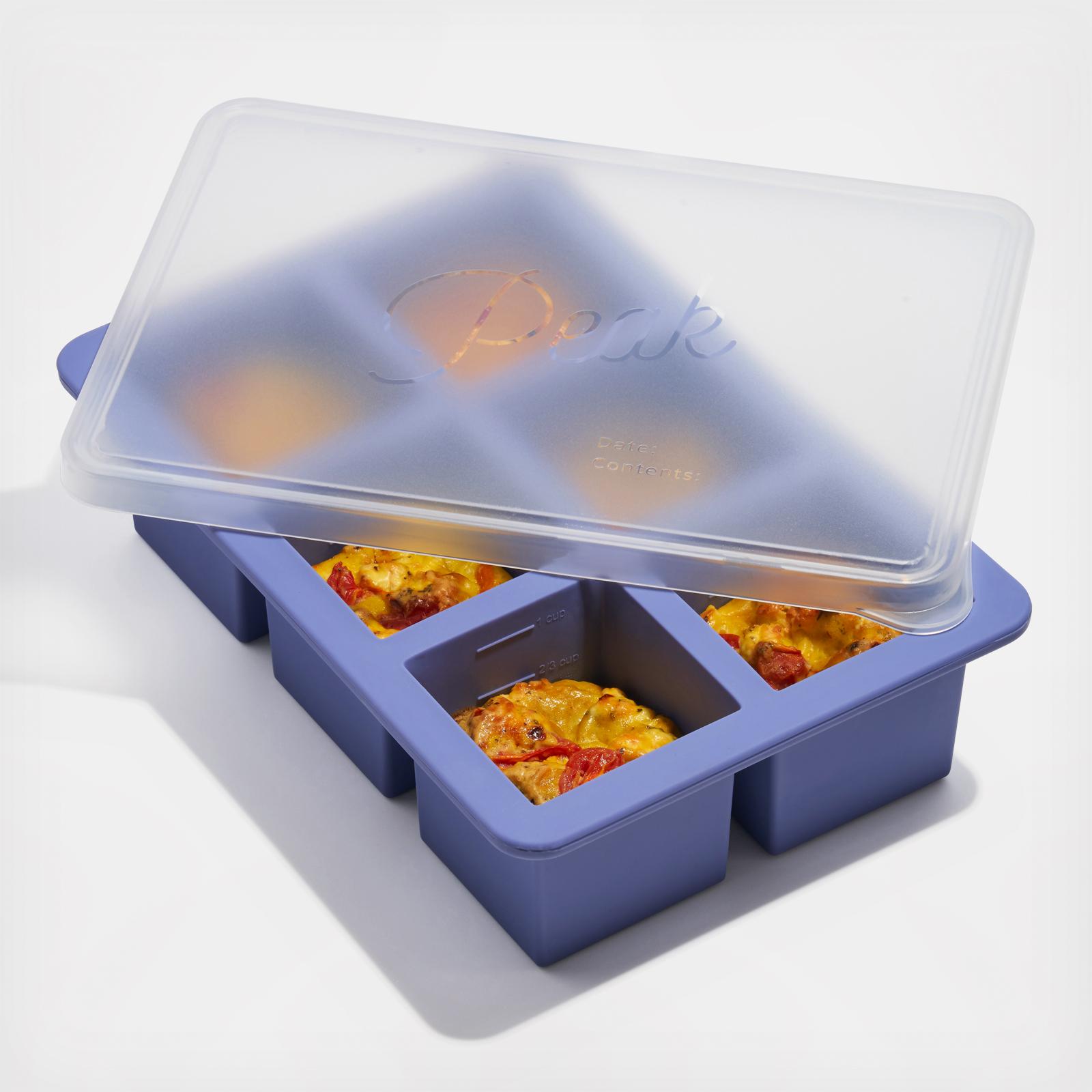 Silicone Freezing Tray with Lid,Soup Cube Tray,Silicone Freezer Container,Freeze & Store Soup, Broth, Sauce - Black