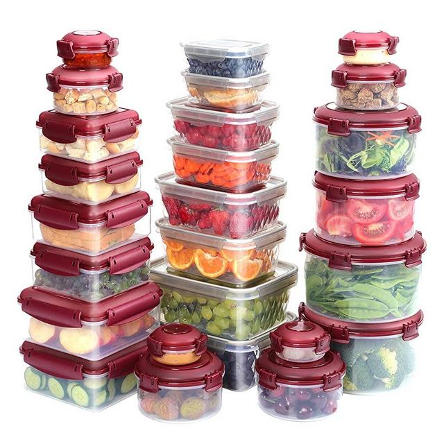 KITHELP 52 Pieces Food Storage Containers with Lids Freezer Containers for Food BPA-Free Plastic Containers for Food Storage Meat Fruit Vegetables Airtight Leak-Proof Food Containers