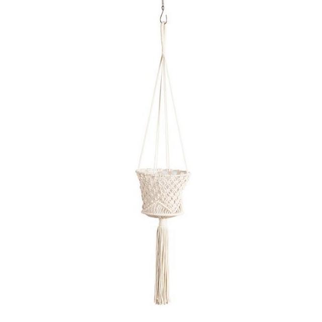 Cotton Macrame Basket Plant Hanger