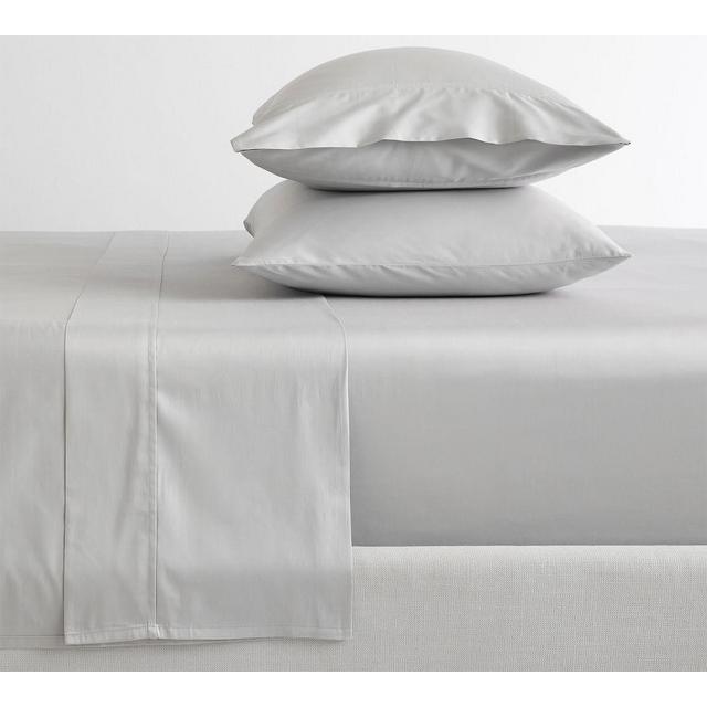 PB Essential 300-Thread-Count Fitted Sateen Sheet, King, Gray Mist