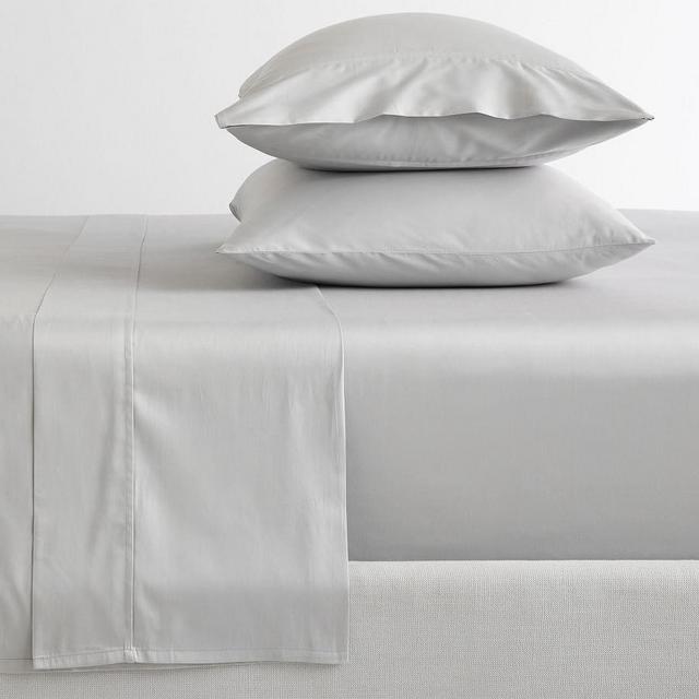 PB Essential 300-Thread-Count Fitted Sateen Sheet, King, Gray Mist