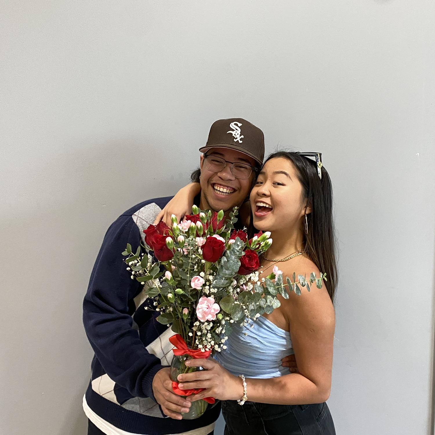 02.14.23, handmade bouquet by the rizzler himself 🫶🏻