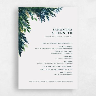 Grey Standard Wedding Program - Oxley
