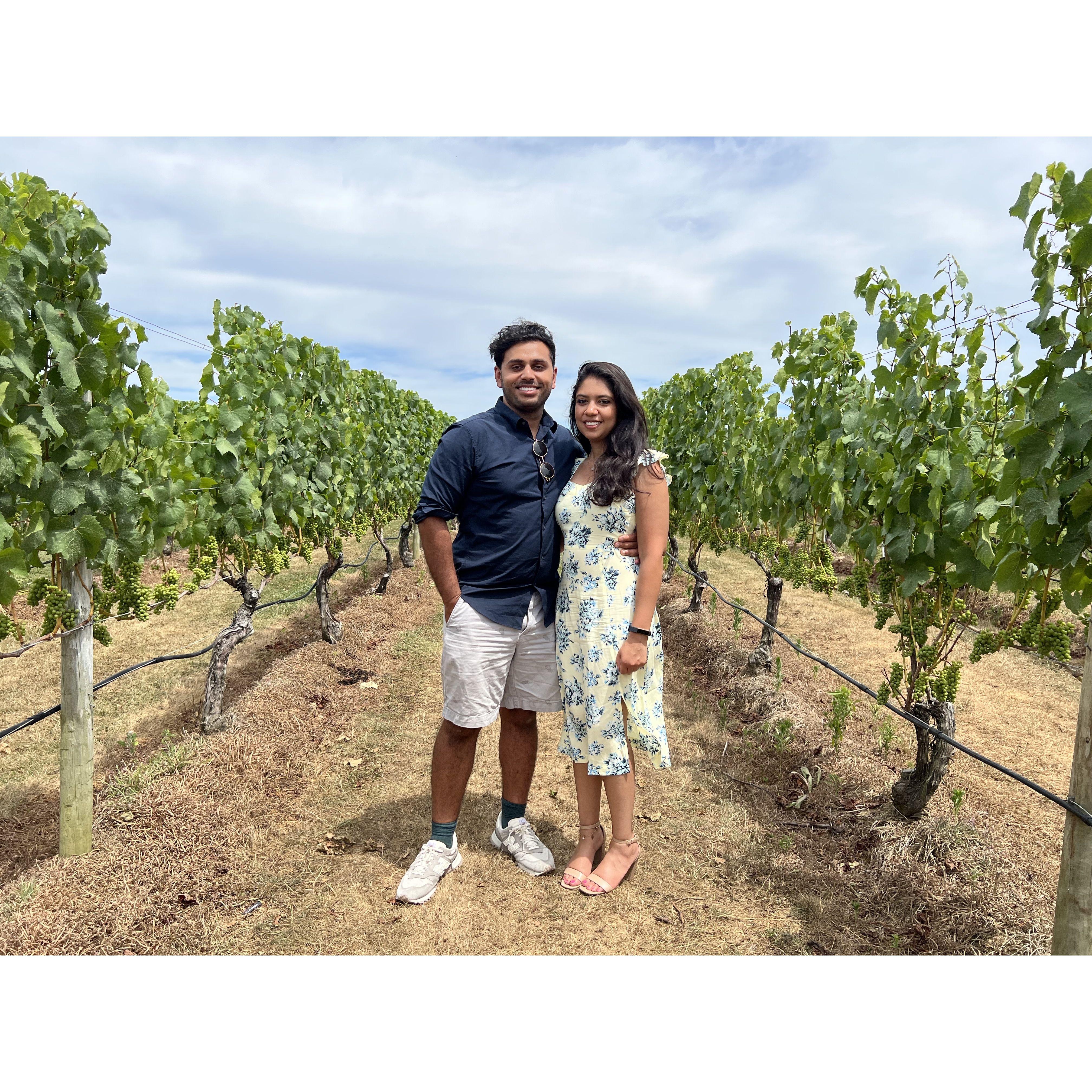 Wine and dine! At the famous Wolffard Vineyard in Long Island :)