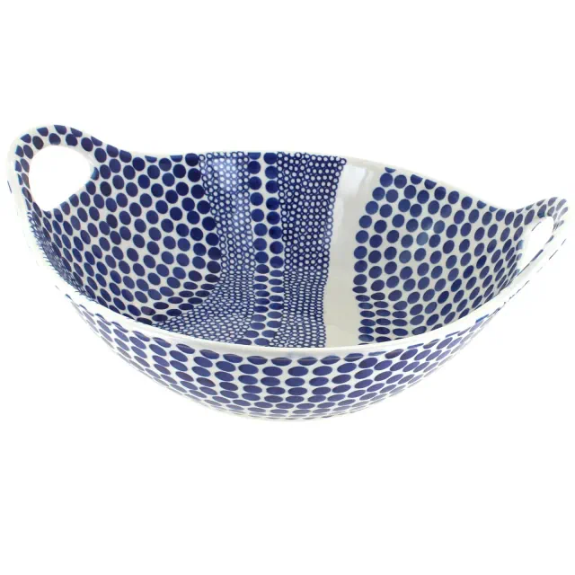Blue Rose Polish Pottery Zara Deep Bowl with Handles