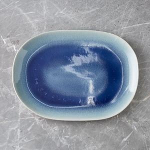 Caspian Blue Reactive Glaze Oval Platter