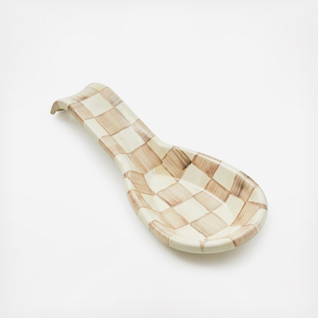 MacKenzie-Childs, Mocha Check Enamel Spoon Rest | Zola