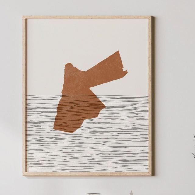 Jordan Print - Boho Jordan Wall Art and Decor, Country Travel Poster, Jordan Map Silhouette and Gift Idea