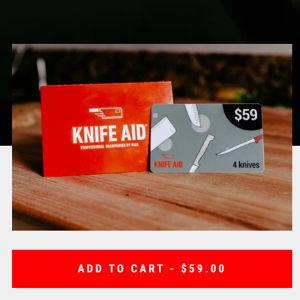 Knife Sharpening Gift Card | Knife Aid