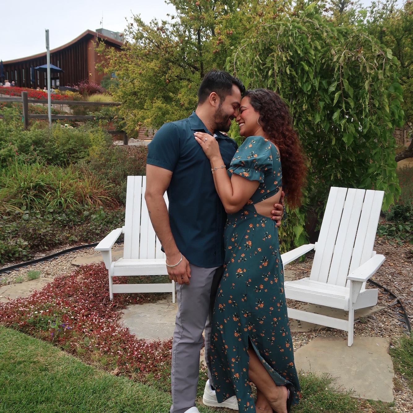 October 12, 2024 - Posing like a Bollywood couple at a Napa winery for Shelly's birthday 🍷
