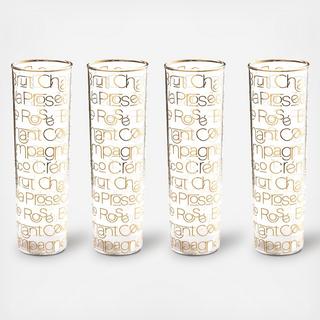 Cheers Champagne Flute, Set of 4