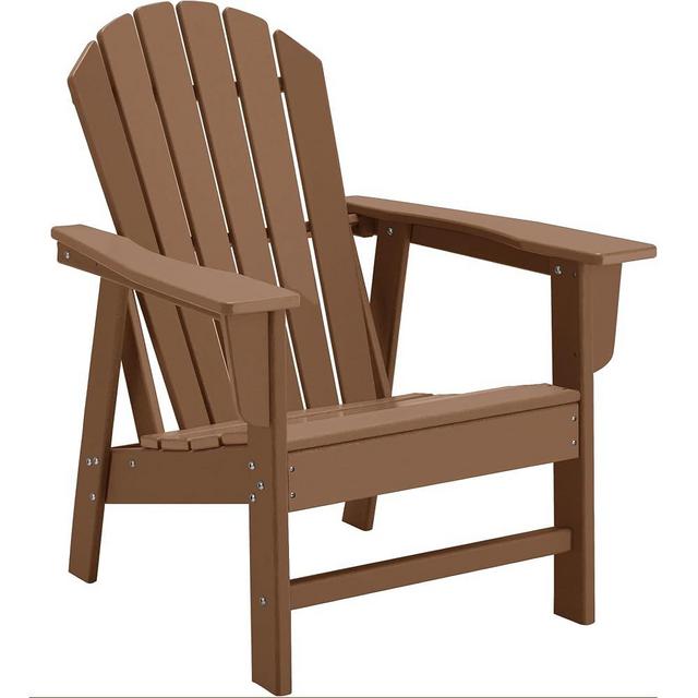 Restcozi Adirondack Chairs, HDPE All-Weather Adirondack Chair, Fire Pit Chairs (Traditional, Teak)