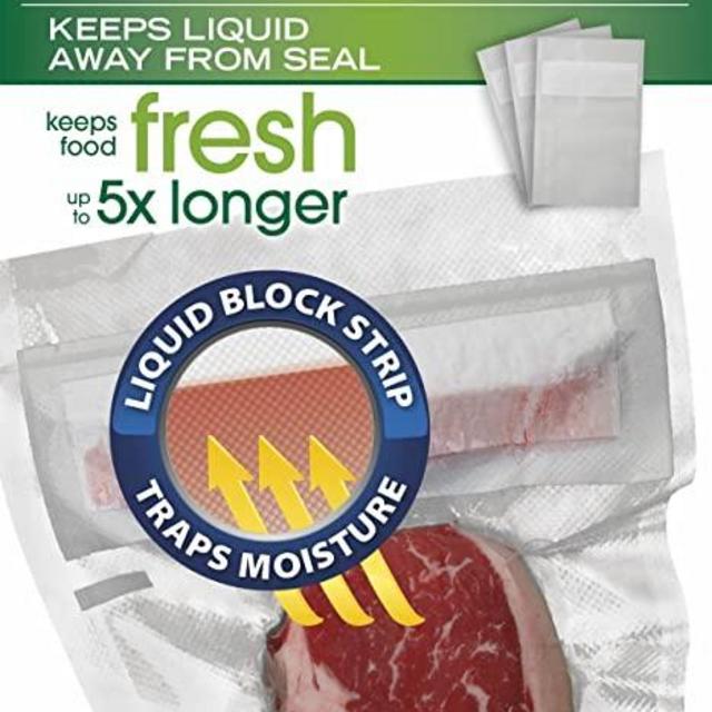FoodSaver 1-Quart Liquid Block Heat-Seal Bags, Clear