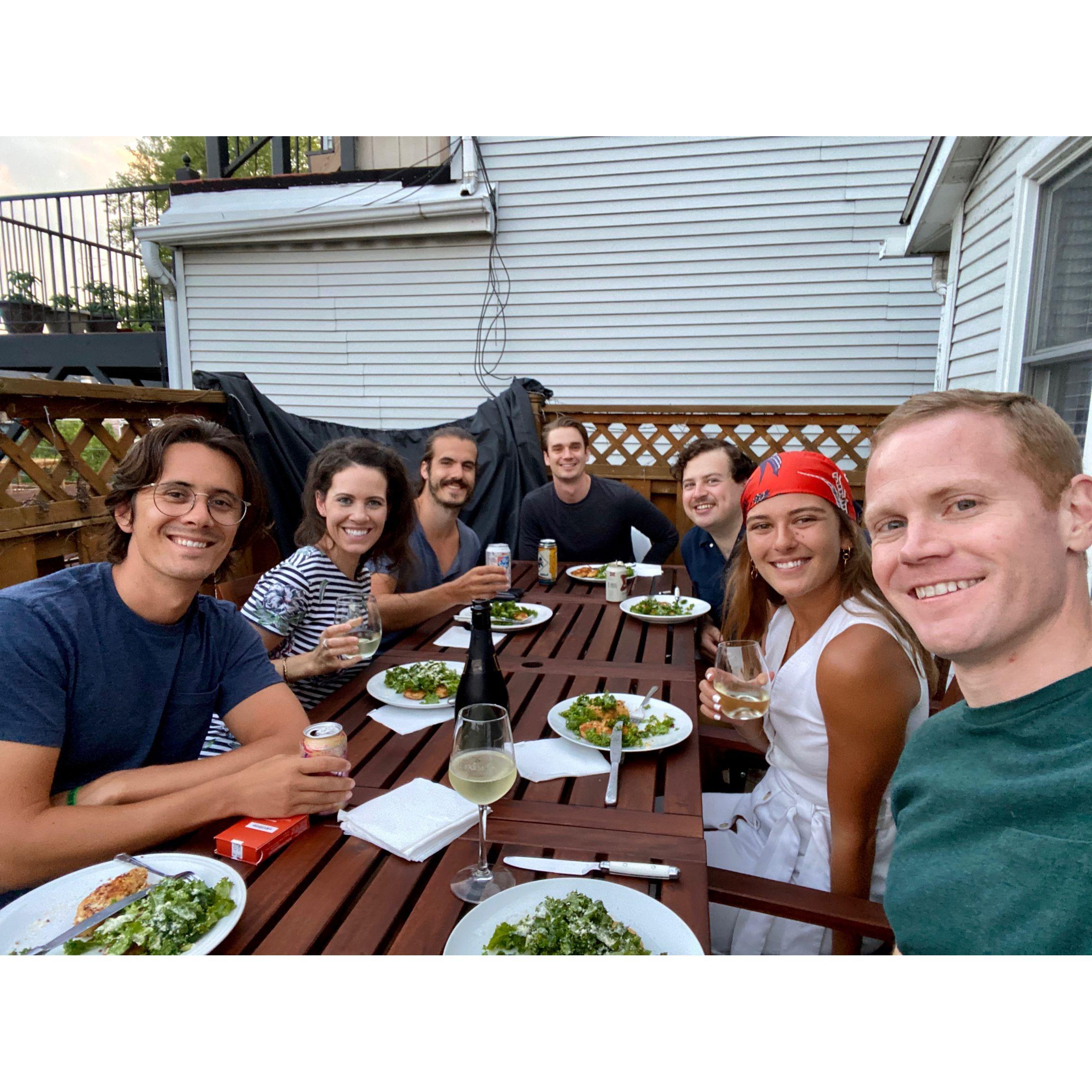 Covid-friendly dinner with our Quaran-team!