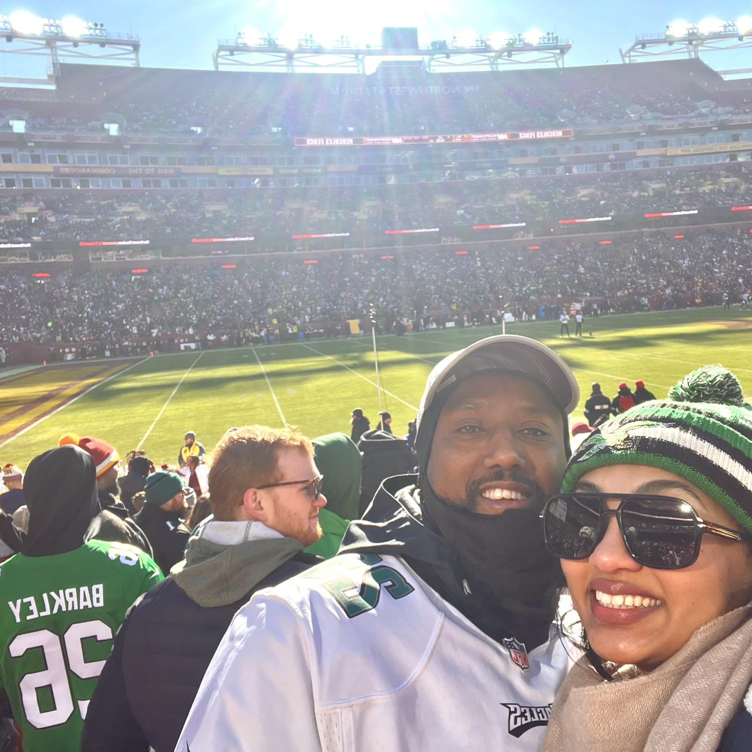 Tina’s first Eagles game. Go Birds!!! 🦅