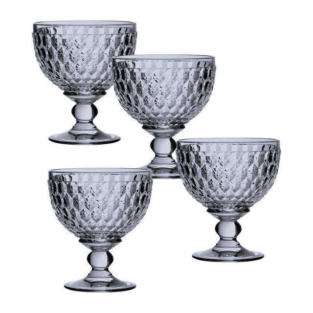 Villeroy & Boch Boston Blue Crystal Dessert Bowl/ Champagne Glass, Set of 4