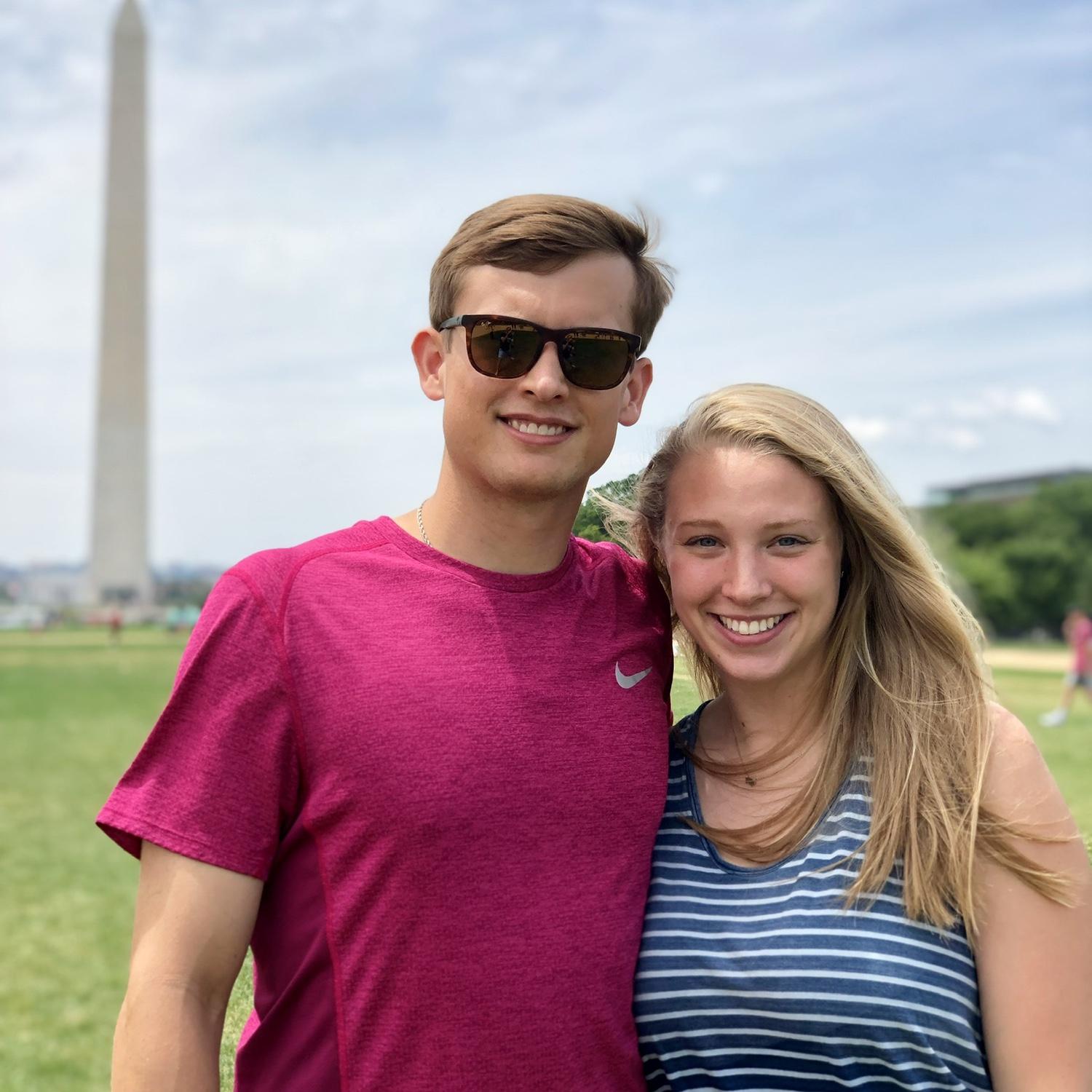 Where it all started! Our first picture together on the lawn in front of the Washington Monument.