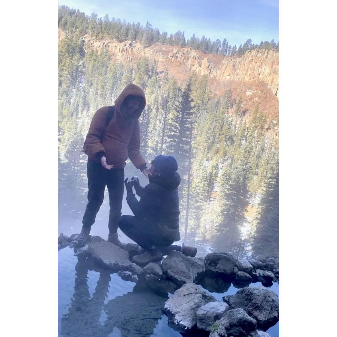 January, 2024: Morg proposed at no other place than our fav... hot springs! Gabi said yes obviously.