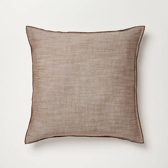 26"x26" Euro Square Throw Pillow Brown - Hearth & Hand™ with Magnolia