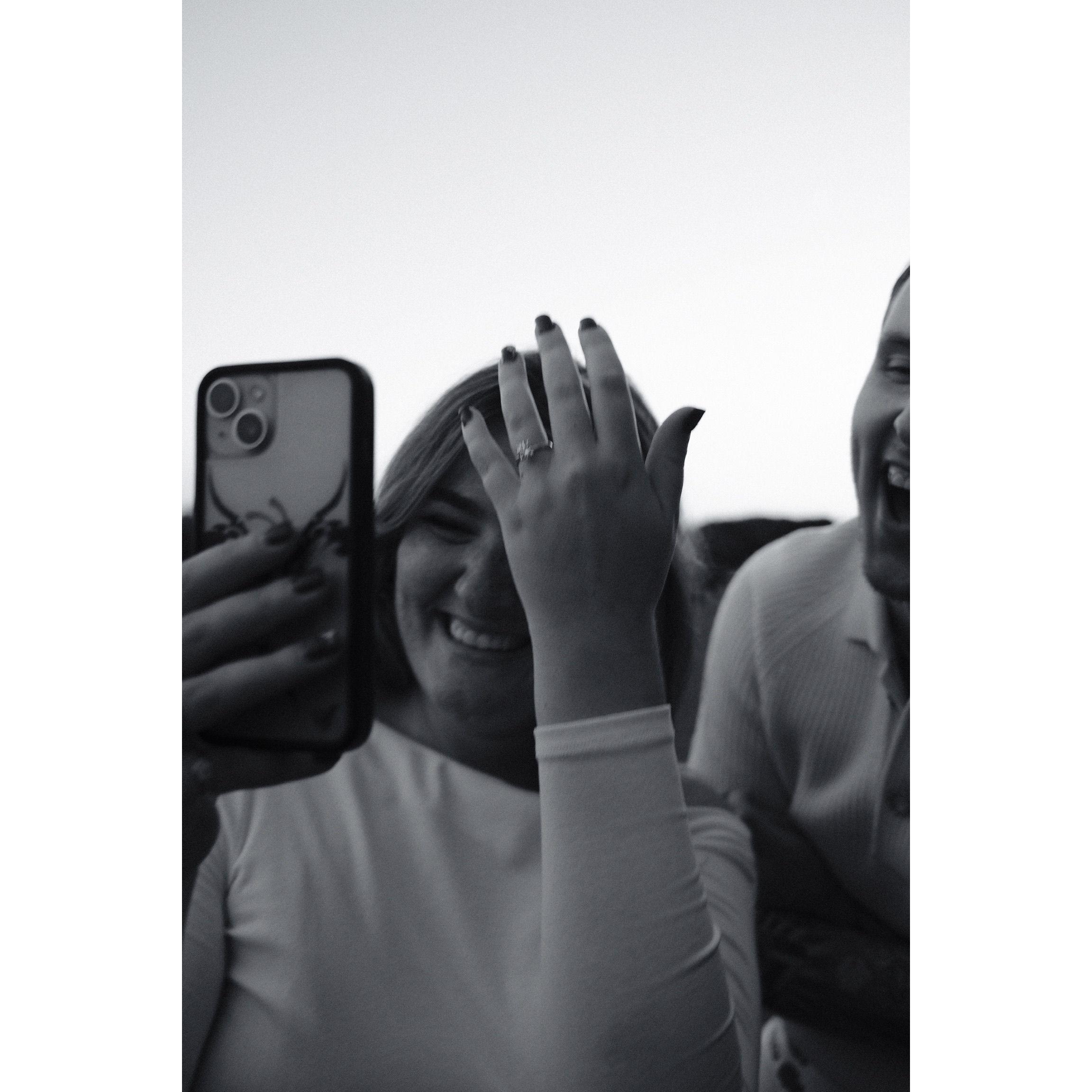 Natalie and George telling Uncle Rod and Aunt Lucy of their engagement. This is the moment we realized Aunt Becca was on the phone as well! So happy!