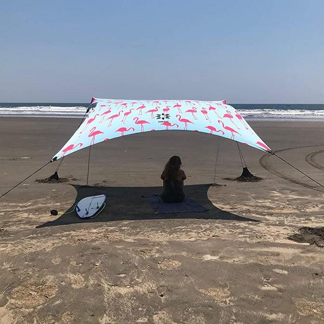 Neso Tents Gigante Beach Tent, 8ft Tall, 11 x 11ft, Biggest Portable Beach Shade, UPF 50+ Sun Protection, Reinforced Corners and Cooler Pocket