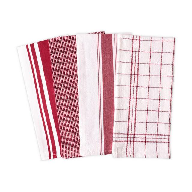 Artisanal Kitchen Supply® Flat Kitchen Towels in Red (Set of 4)