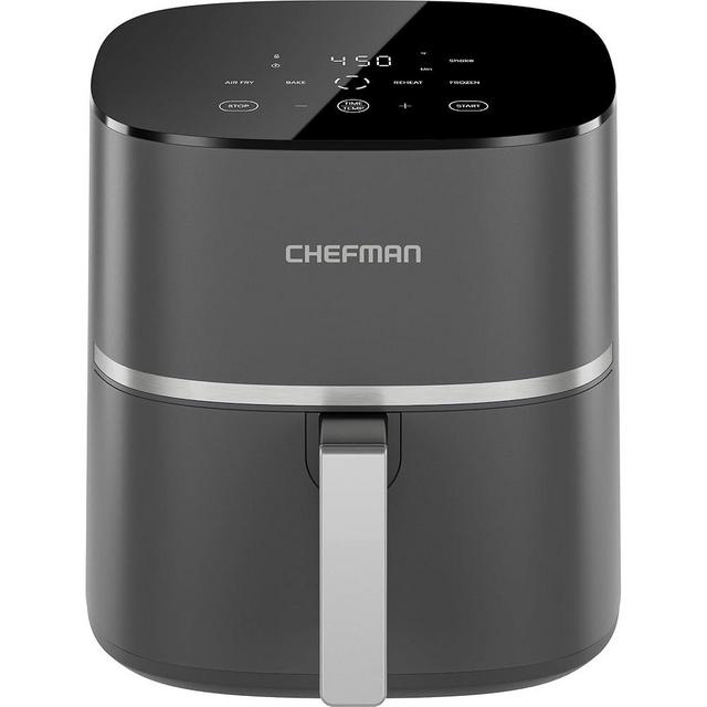 Chefman TurboX 4-in-1 Air Fryer, 5-Quart Airfryer for Extra Crispy Chicken, Fries, Wings, and More, Air Fry, Bake, Reheat, and Frozen Functions, Digital Touch Controls, Dishwasher Safe - Gray