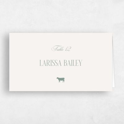 Light Oatmeal, Beige Wedding Place Card - Lux Beef