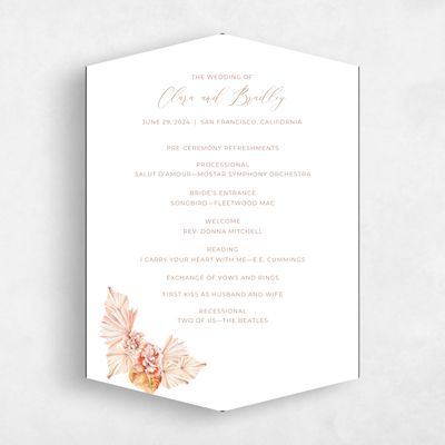 White Diamond Wedding Program - Caoba