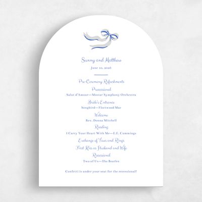 Blue Arch Wedding Program - Remi
