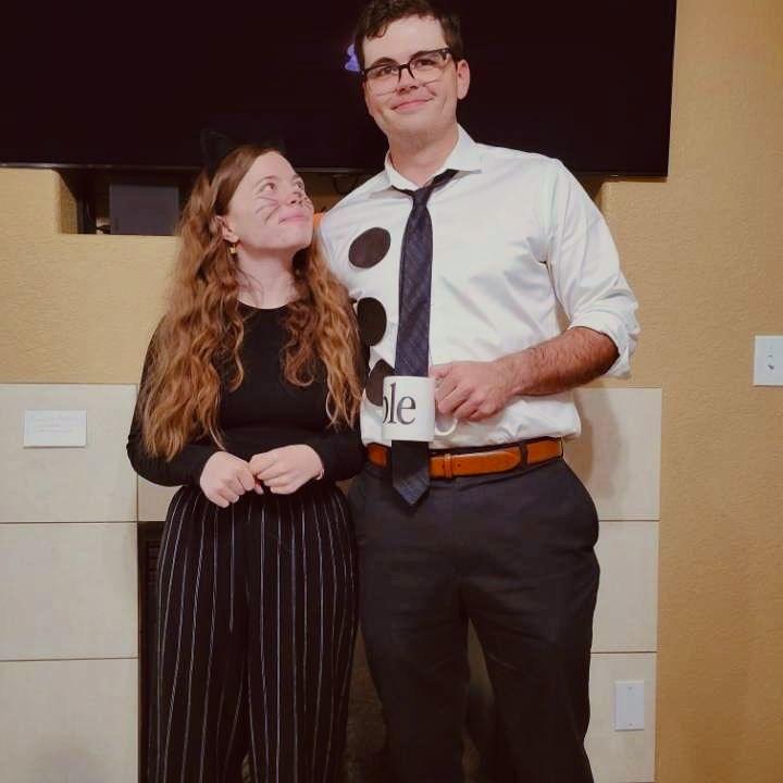 We went as Jim and Pam from The Office for our first Halloween couples costume.