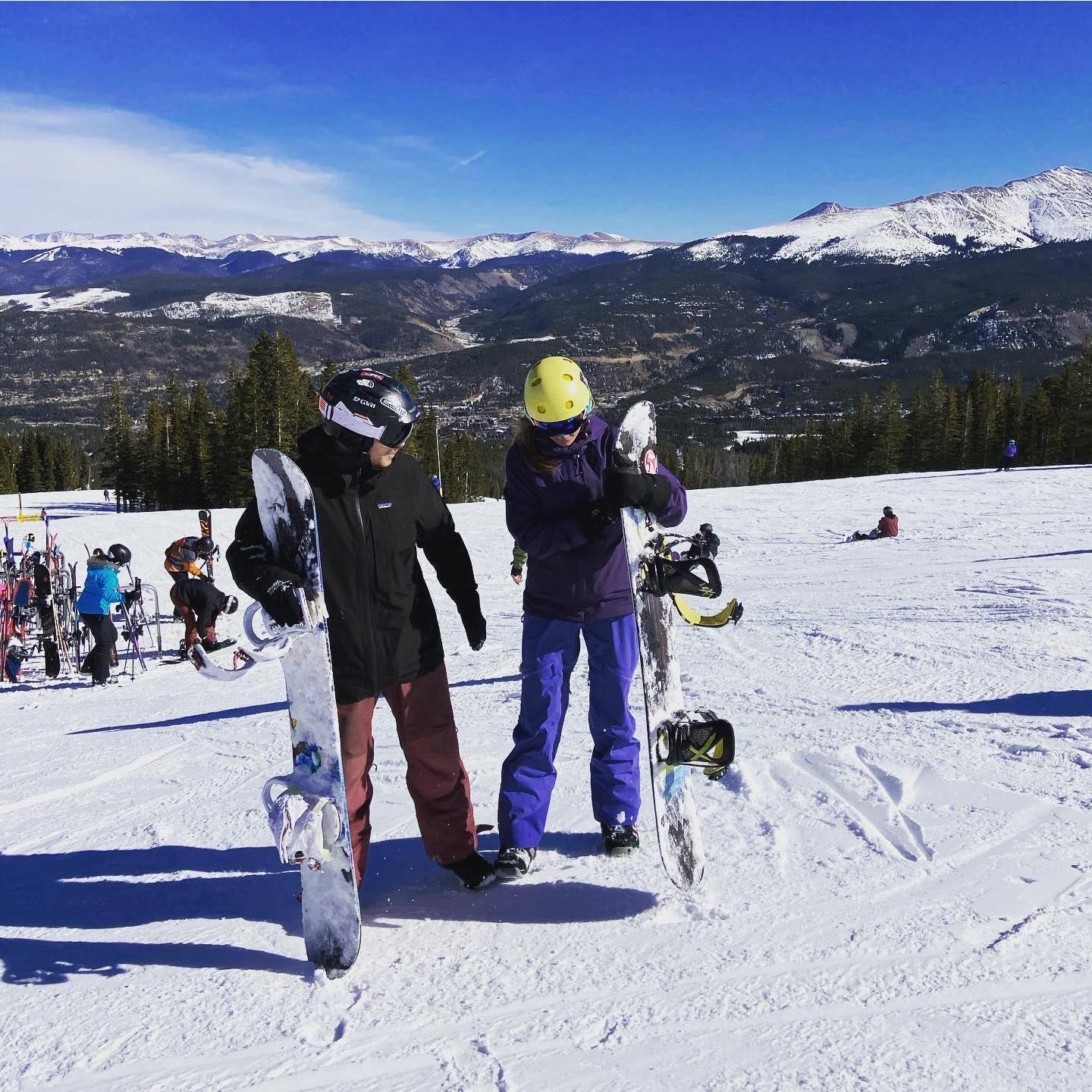 Will taught Katie how to shred- Breckenridge, CO