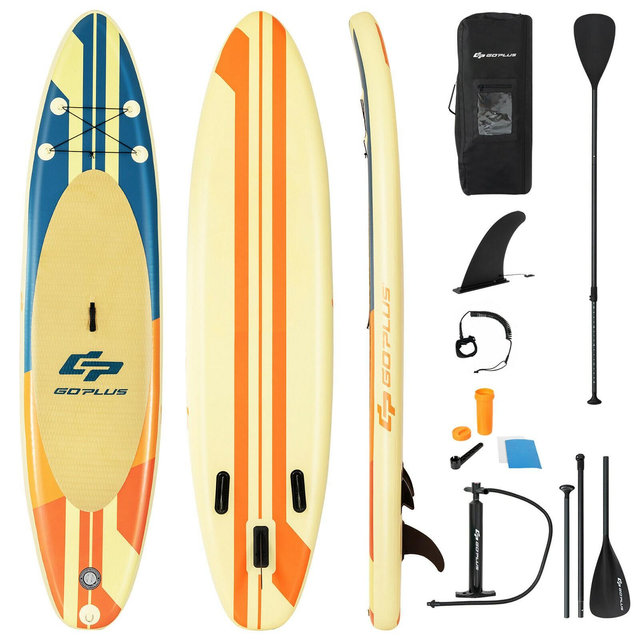 Costway 10.5ft Inflatable Stand Up Paddle Board Surfboard with Bag Aluminum Paddle Pump