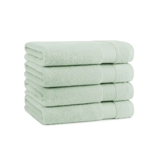 Host & Home Soft & Absorbent 100% Cotton Luxury Bath Towels , 27x54, Quick-Drying, Dobby Border, Green