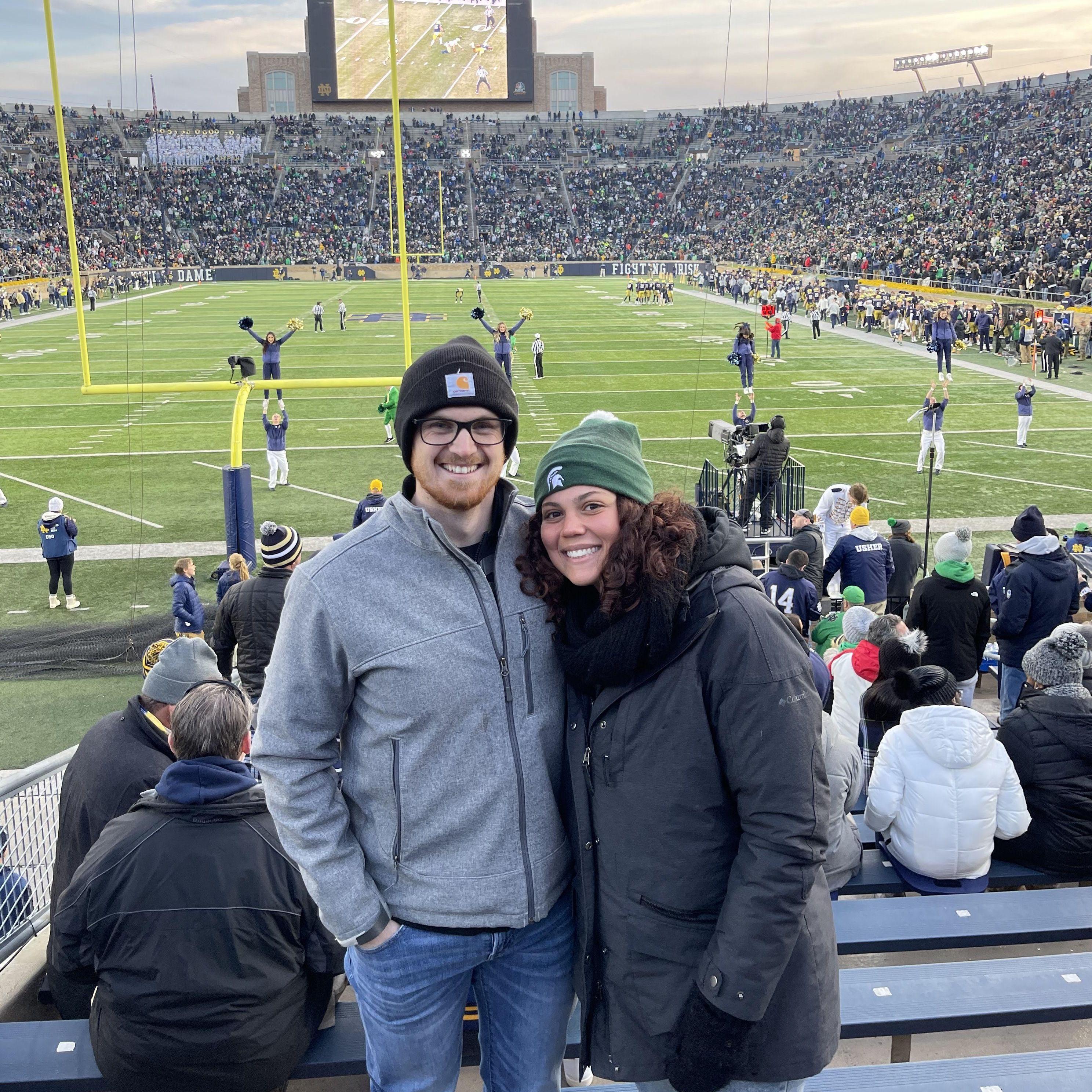 A freezing game at Notre Dame!