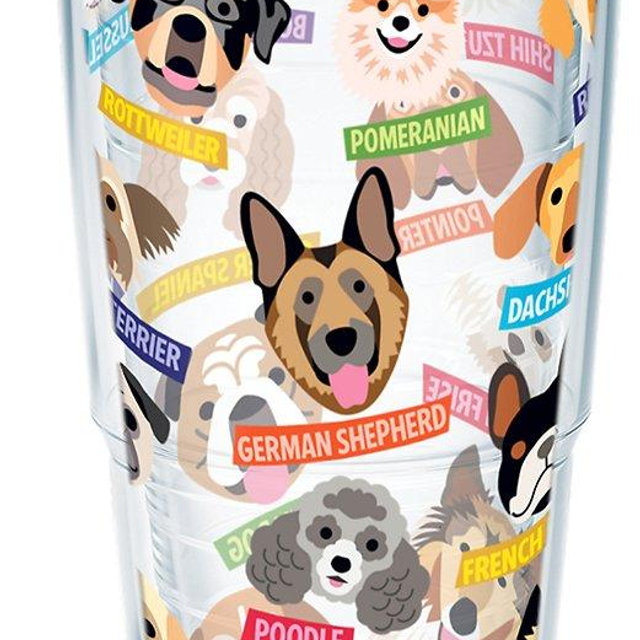 Tervis Flat Art Dogs Made in USA Double Walled Insulated Tumbler Travel Cup Keeps Drinks Cold & Hot, 24oz, Classic