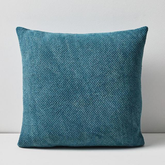 Outdoor Textured Garment Wash Pillow, Set of 2, 20"x20", Mineral Blue